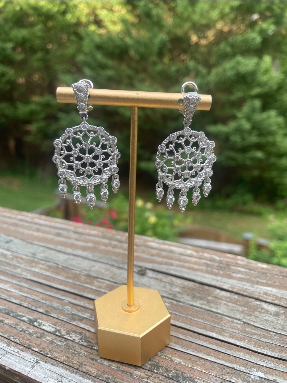 Judith Ripka Sterling Silver & Cubic Zirconia Sunlace Drop Earrings